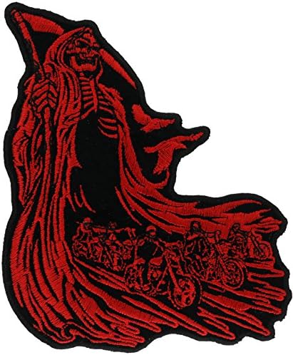 Grim Reaper &amp; Bikers 4.5 inch Embroidered Patch NOVPA3780