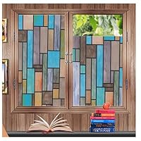 Soqool Privacy Window Film Non Adhesive Privay Glass Film Decorative Window Cover Paper - Static Cling Vinly Film for House/Office/Bathroom (17.7" by 78.7")