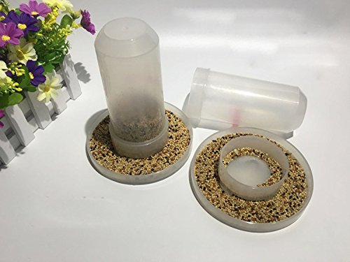Bird Feeder Waterer, Bird Hamster Small Animal Feeder, Round Pet Water Bowl for Guinea pig Budgerigar Canary Cockatiel Finch Parakeet Food Container By Old Tjikko (water+feeder)
