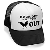 Megashirtz - Rock Out - Vintage Style Trucker Hat Retro Mesh Cap