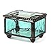 Turquoise Blue Stained Glass Ring Box Small Jewelry Trinket - J Devlin Box 325-3