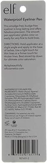 e.l.f. Essential Waterproof Eyeliner Pen - Black Long Lasting Eye Liner view 8