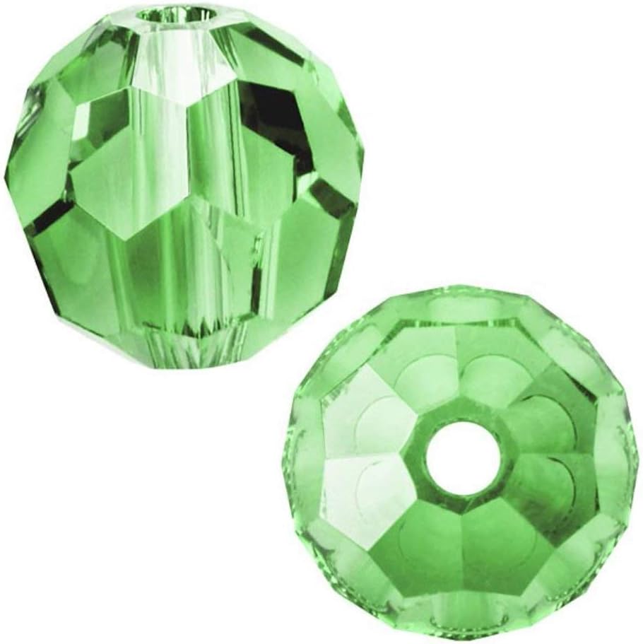 Adabele100pcs Adabele Austrian 4mm (0.16 Inch) Small Faceted Loose Round Crystal Beads Peridot Green Compatible with 5000 Swarovski Crystals Preciosa SS2R-416