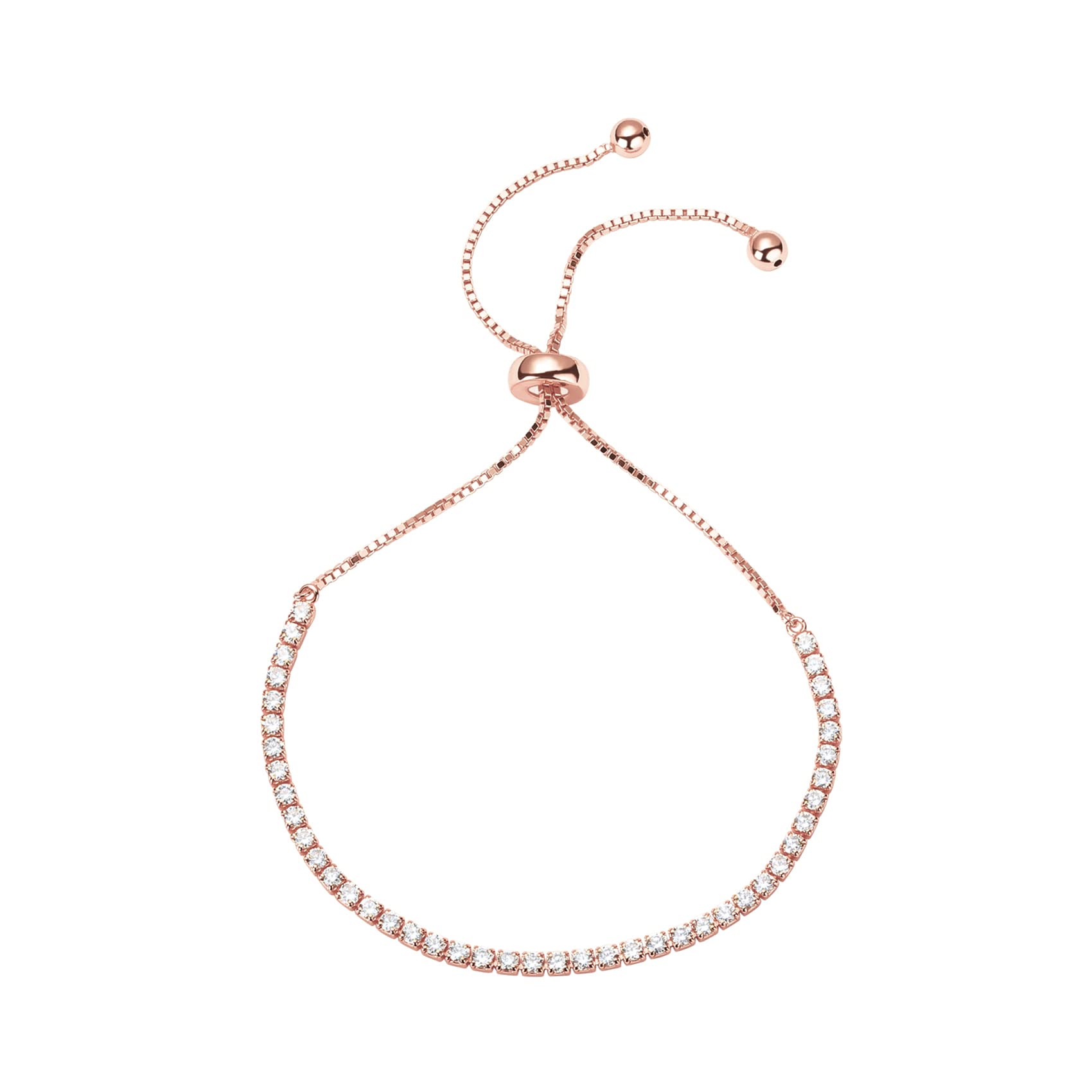 Photo 1 of PAVOI 14K Gold Plated Cubic Zirconia Classic Tennis Bracelet for Women in Rose Gold
