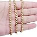 FUNRUN 4mm Mens Womens Stainless Steel Wheat Chain Necklace 20'' 22'' 24'' 28'' 30'' Gold-Tone