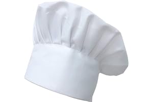 Chef Hat, White Adjustable Elastic Kitchen Cooking Headgear