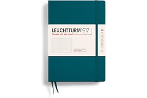 LEUCHTTURM1917 - Notebook Hardcover Medium A5-251 Numbered Pages for Writing and Journaling (Pacific Green, Dotted)