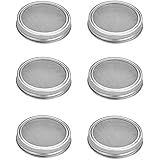 Stainless Steel Sprouting Lids for Wide Mason Jars, Great for Making Organic Sprout Seeds, Pack 6 (Silver)