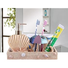 Creative Beach Shells European Style Hand Soap Liquid Bottles Resin Shampoo Dispenser (Shell) 51dCPjez AL