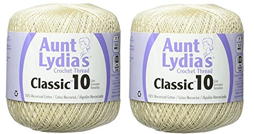 Aunt Lydia's Crochet Thread - Size 10 - Ecru (2-Pack)