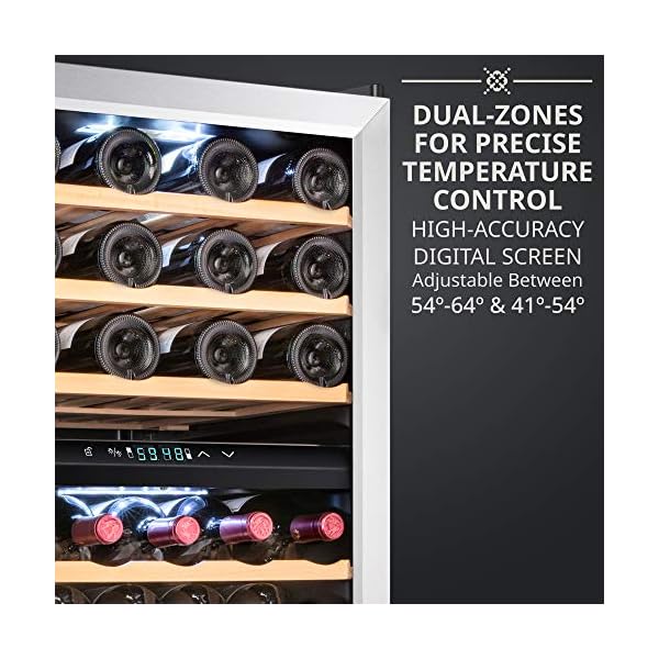 Ivation-43-Bottle-Dual-Zone-Wine-Cooler-Refrigerator-wLock-Large-Freestanding-Wine-Cellar-For-Red-White-Champagne-Sparkling-Wine-41f-64f-Digital-Temperature-Control-Fridge-Stainless-Steel
