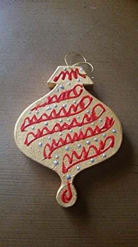 Golden Paper Mache Christmas Ornament