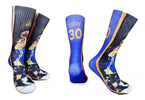 image for Forever Fanatics Golden State Steph Curry #30 Basketball Crew Socks 