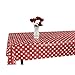 55 in. x 102 in. Indoor and Outdoor Red Polka Dot Design Table Cloth for Dining Table