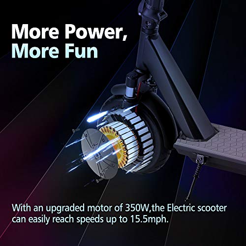 QINGOR Electric Scooter Powerful 350W Motor 10” Solid Tires OneStep