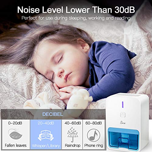 Jese Small Dehumidifier for Bathroom, Electric Quiet Mini Room Dehumidifier for 150-220 sq.ft,18 oz and Auto-Off Safe Dehumidifier for Bedroom,Bathroom, RV Trailer, Closet, Basement(Blue) - Thumbnail 4