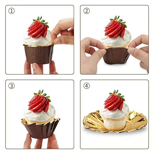 Aluminum Foil Paper Mini Cake Baking Cups 100 Pack, HOMARTY 2.5 Inches