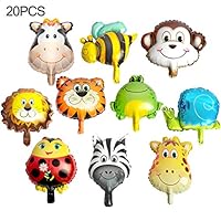 20PCS Animal Head Balloons for For Jungle Safari Animals Theme Birthday Party Decorations Kids Gift Birthday Party Décor by SBYURE