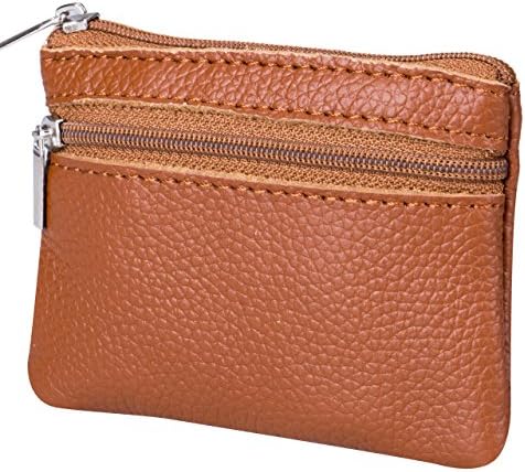 Genuine Mini Zip Coin Key Purse Money Leather Wallet Pouch Card Coin Key Holder Purse Clutch