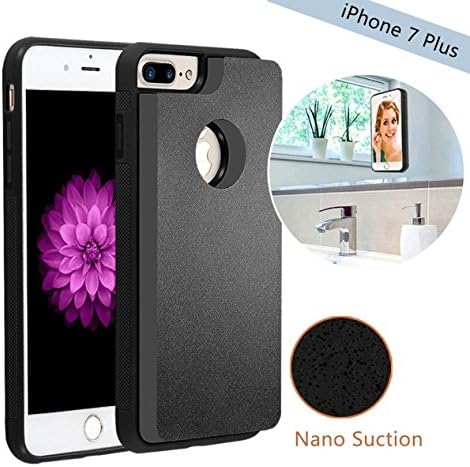 IPhone 6 Plus / iPhone 7 Plus Case / iPhone 8 Plus Case , AIRY CASES Anti Gravity Phone Case Magical Nano Can Stick to Glass, Whiteboards, Tile and Smooth Surfaces — Black