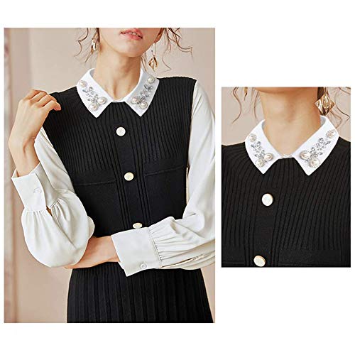 Joyci Diamond Pearl False Collar Peterpan Fake Collar Half Shirt Dickey
