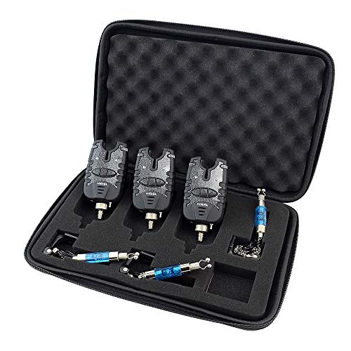 Hirisi Tackle Carp Fishing Bite Alarm and Swinger Set Water Resistant Blue LED