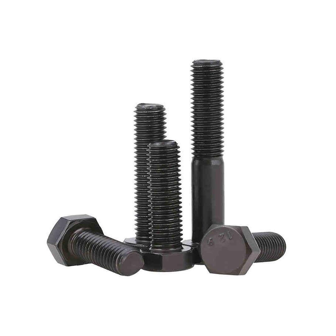 BOZONLI Mechanical Bolts High Tensile Hex Bolt Outer Hexagonal Screws Black, M10×120mm,3 pcs