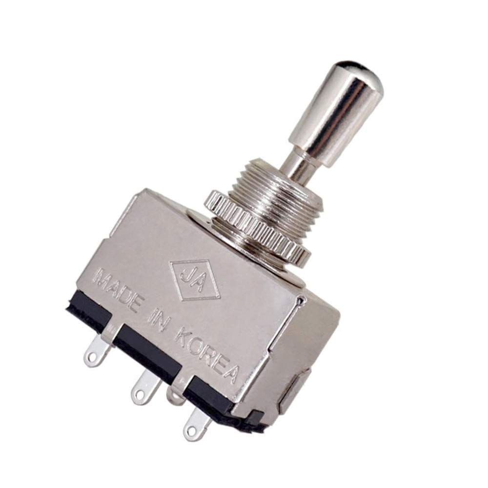 JD Metal Electric Guitar 3 Way Box Toggle Switch For Les Paul With Brass Tip (Chrome)