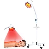 LHCYLDQ 275W Infrared Light Therapy Lamp - Red Near Infrared Heat Lamp for Joint Muscle Pain, Adjustable Standing Lamp Head with Freely Adjustable Temperatur(White)