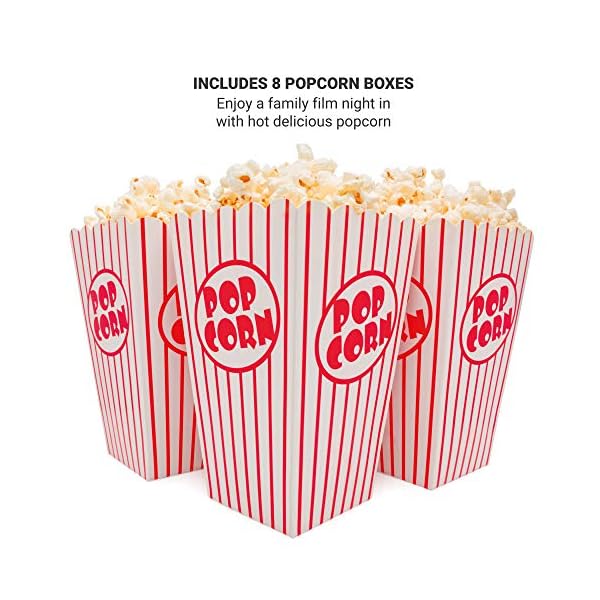 Andrew-James-Classic-Popcorn-Maker-Machine-8-Retro-Style-Popcorn-Boxes-Makes-Delicious-Low-Fat-Snacks-1200W-Red-Perfect-for-Parties-and-Film-Nights Andrew James Popcorn Maker Machine, Healthy Air Popper, Popcorn Machine with 8 American Cinema Style Boxes, 1200W…