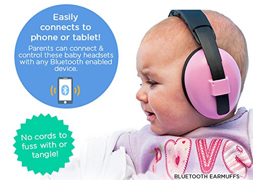 Baby Banz Bluetooth Earmuffs Hearing Protection - Ages 0-2 Years - The Best Headphones for Babies & Toddlers - Block Noise & Play Soothing Sounds, Music & Movies (Silver - Bluetooth Edition)