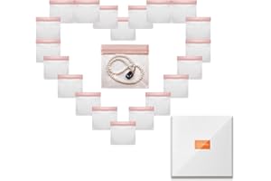 QRYVAL EVA Anti Tarnish Jewelry Storage Bags, Clear Plastic Jewelry Pouches Organizer for Gold Silver Ring Earing Chain Brace