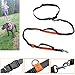 Retractable Hands Free Dog Leash, Dual-Handle Bungee Extendable Shock Absorbing Leash Reflective Stitching Adjustable Waist Belt for For Running, Walking, Hiking, Dog Training Up to 150 lb Large Dogs