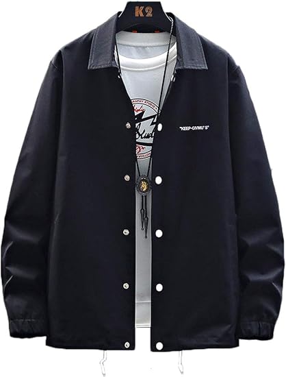 Amazon シャツ ジャケット メンズ スプリングコート ライトアウター 长袖 春 秋 大人 無地 おしゃれ かっこいい コート ジャケット 通販