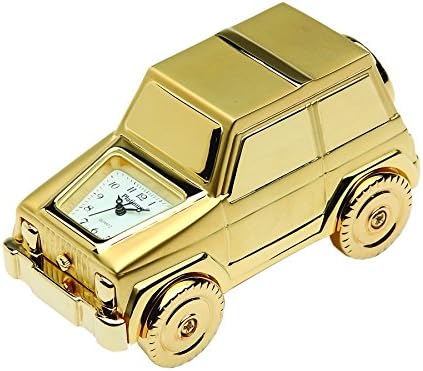 Sanis Enterprises SUV Jeep Clock, 1.5 by 3-Inch, Gold