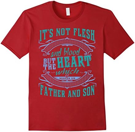 Mens Father and son - It's not flesh or blood but heart T Shirt Medium Cranberry