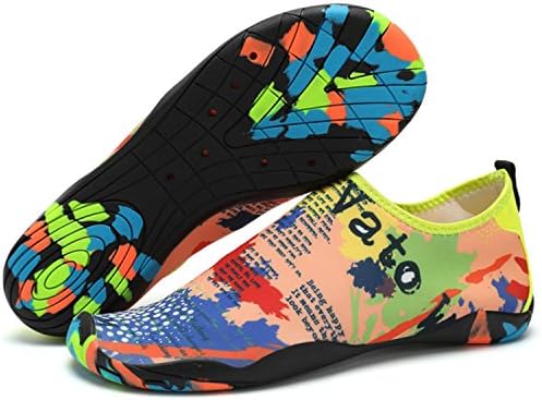 ROCOKE Men Women Barefoot Quick-Dry Water Sports Aqua Shoes Drainage Holes for Swim Yoga Lake Beach Garden Boating (Women:8.5/Men:7, Camouflage)