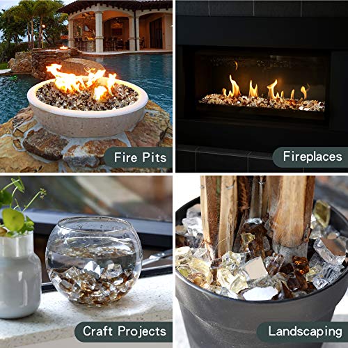 Mr. Fireglass Blended Reflective Fire Glass for Fire Pit Fireplace and