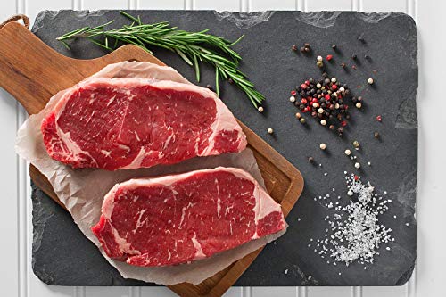 Greensbury - 4 (14 Ounce) Market Reserve New York Strip Steaks - Organic, Grass-fed, Dry-Aged, Center Cut