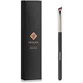 TEOYALL Flat Angled Eyeliner Brush, Thin Slanted Brow Brush for Powder Gel | Creates precise winged liner with gel or liquid. Fills brows with powder for natural definition. Soft synthetic, no shedding