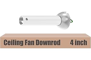 DPXMYG 4 inch White Ceiling Fan Downrod with Ball Head, Downrod for Ceiling Fan, 1 inch Outside Diameter, Ceiling Fan Boom Suitable for a Wide Range of Fans (with Ball Head, Not Threaded)