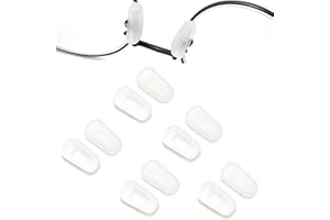 KECHIO Eyeglass Nose Pads Covers Slip-on Silicone Glasses Nose Pad Anti Slip Soft Nose Pads for Eyeglasses Repair Kit(5 Pairs), Clear/S
