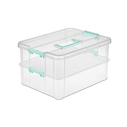 Sterilite 4 Pack Stackable Plastic Storage Bins, 2