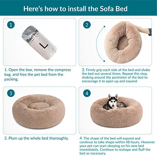 Bedsure Calming Dog Bed for Large Dogs Donut Washable Large Pet Bed