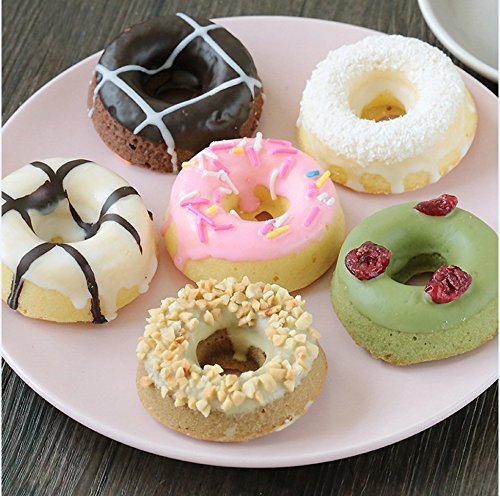 BAKHUK 3 Donut Baking Pan, Non-stick Silicone Molds, Full-size Round and Flower Donuts/Cake Molds