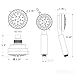 AKDY 122 Nozzles 3-way Overhead / Multi-Function Setting Spray Jet Mist Handheld Ultra-Luxury Chrome Shower Head Combo Set