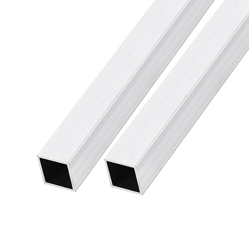 METALLIXITY Carré Aluminium Tube (20mm x 20mm x 1.2mm x 300mm) 2pcs, 6063 Aluminium Tube - pour Accueil Ameublement, Machines