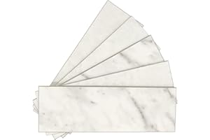 INNO STICKERS 30-Sheet Marble Subway Tile Peel and Stick Tile, 4 in. x 12 in. Stone Composite Waterproof Backsplash Tiles for Kitchen, Bathroom, Fireplace(White Marble)