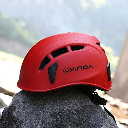 OUYAWEI Outdoor Climbing Safety Helmet Hard Surface Hat Adjustable Helmet for Rescue Construction Climbing Work Helmet Orange