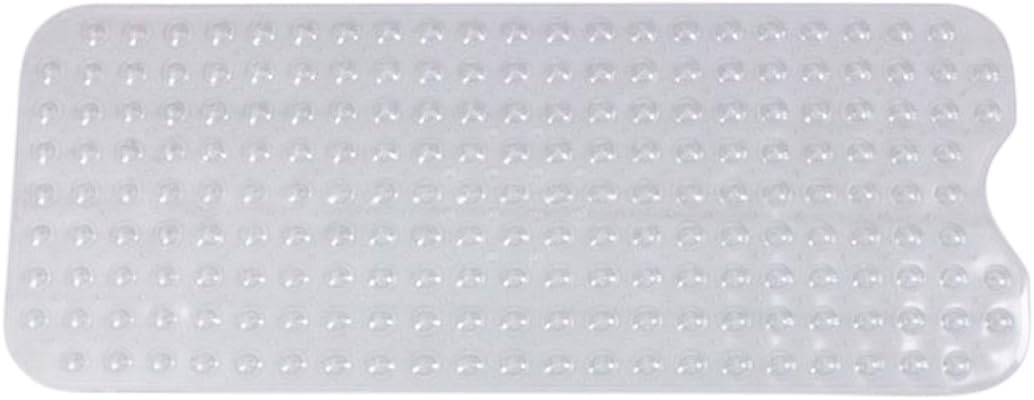 Finer Shop Extra Long Vinyl Non-Slip Safety Suction Cup Bath Shower Mat Bathroom Bathtub Mat Bath Decoration 40 * 100cm(15.75 * 39.37 inch) - Transparent